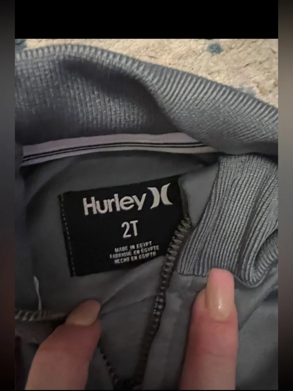 Hurley Two-Piece Track Set Shark Teeth Gray Maroon Pants Jacket